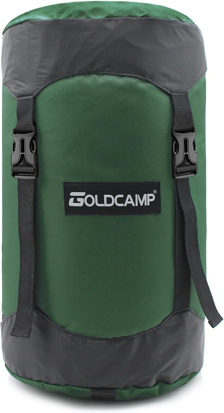 GoldCamp Compression Stuff Storage Sack for Sleeping Bag, Space Saving Gear with dust Flap, 600D Oxford Waterproof Camping, Hiking, Outdoor with Drawstring dust, Backpacking (Dark Green, XXXL,65L) - Image 1